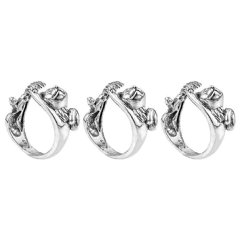 3Pcs Adjustable Knitting Loop Metal Crochet Loop Ring Yarn Guide Finger Holder