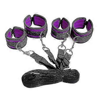 Handschellen-Set aus weichem Leder Verstellbares Riemen-Set für Hand - Handgelenk - Knöchel