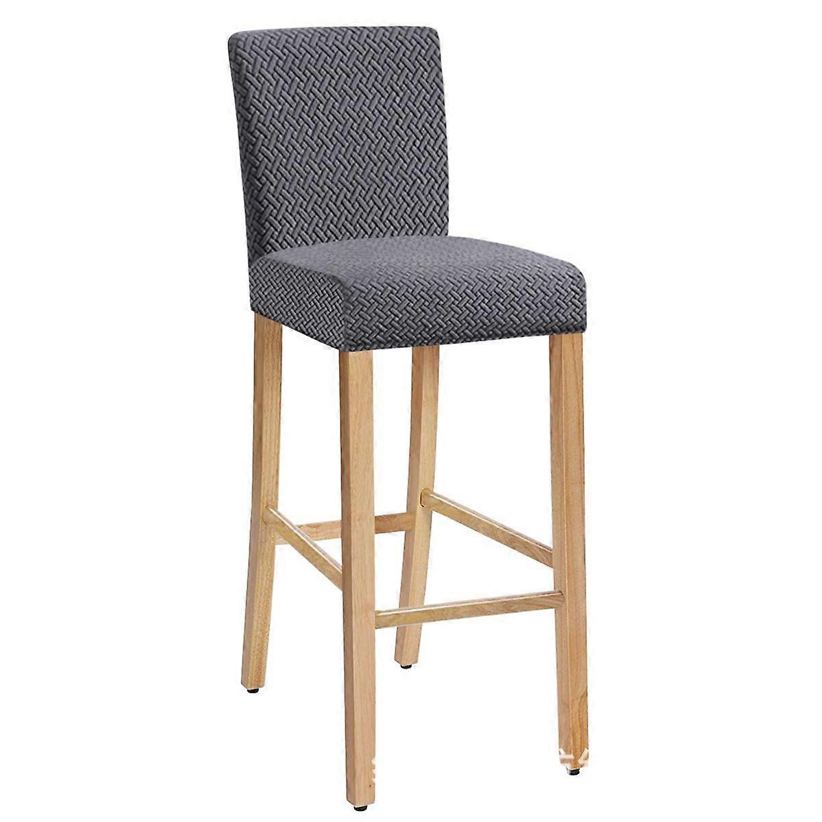 4Pcs Chair Covers Protector, Stretch Slipcovers for Bar Stools, Gray