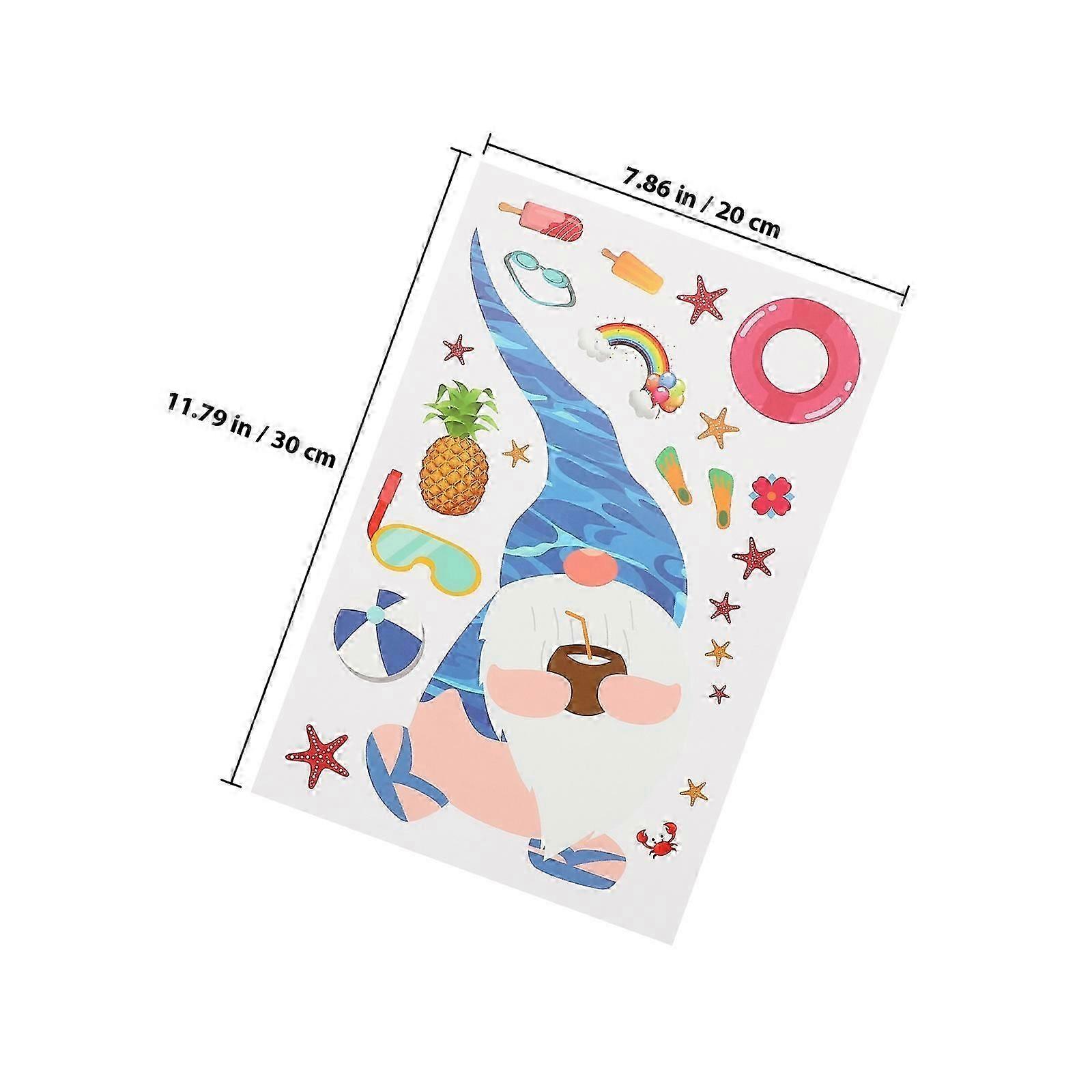 Window Stickers Summer Theme Decorative Window Cling for 9 Sheets