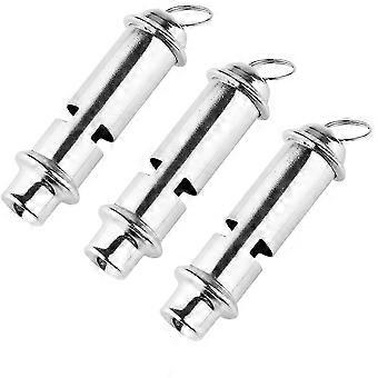 3pcs Stainless Steel Survival Whistle with Lanyards Outdoor Practical Whistle