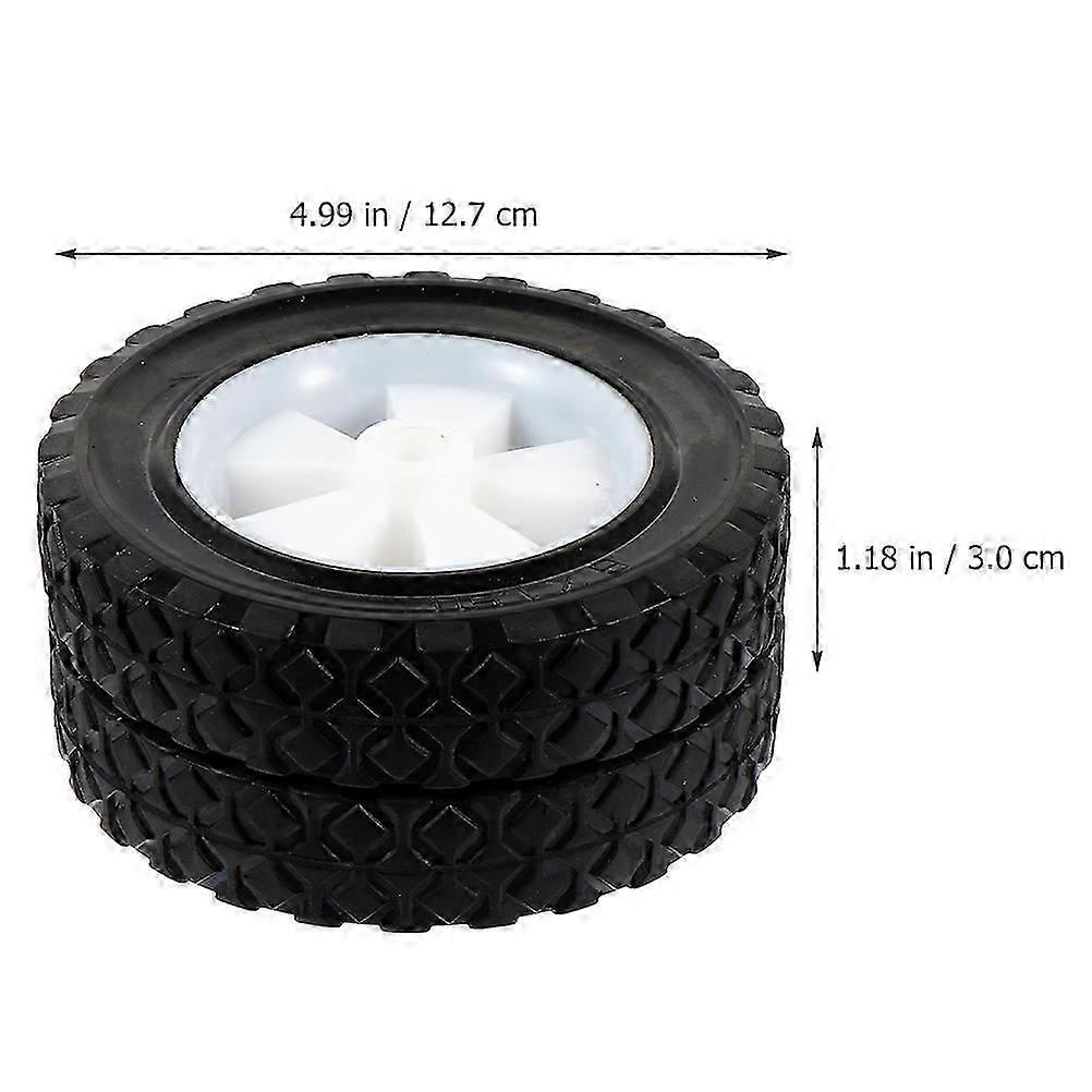 2pcs Solid Lawn Mower Wheels Gardening Machine Replacement Rubber Wheels Trolley Wheels