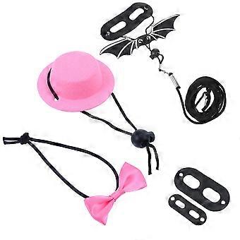 1 Set Valentine Bearded Dragon Lizard Traction Rope Hat Bowtie Reptile Costume