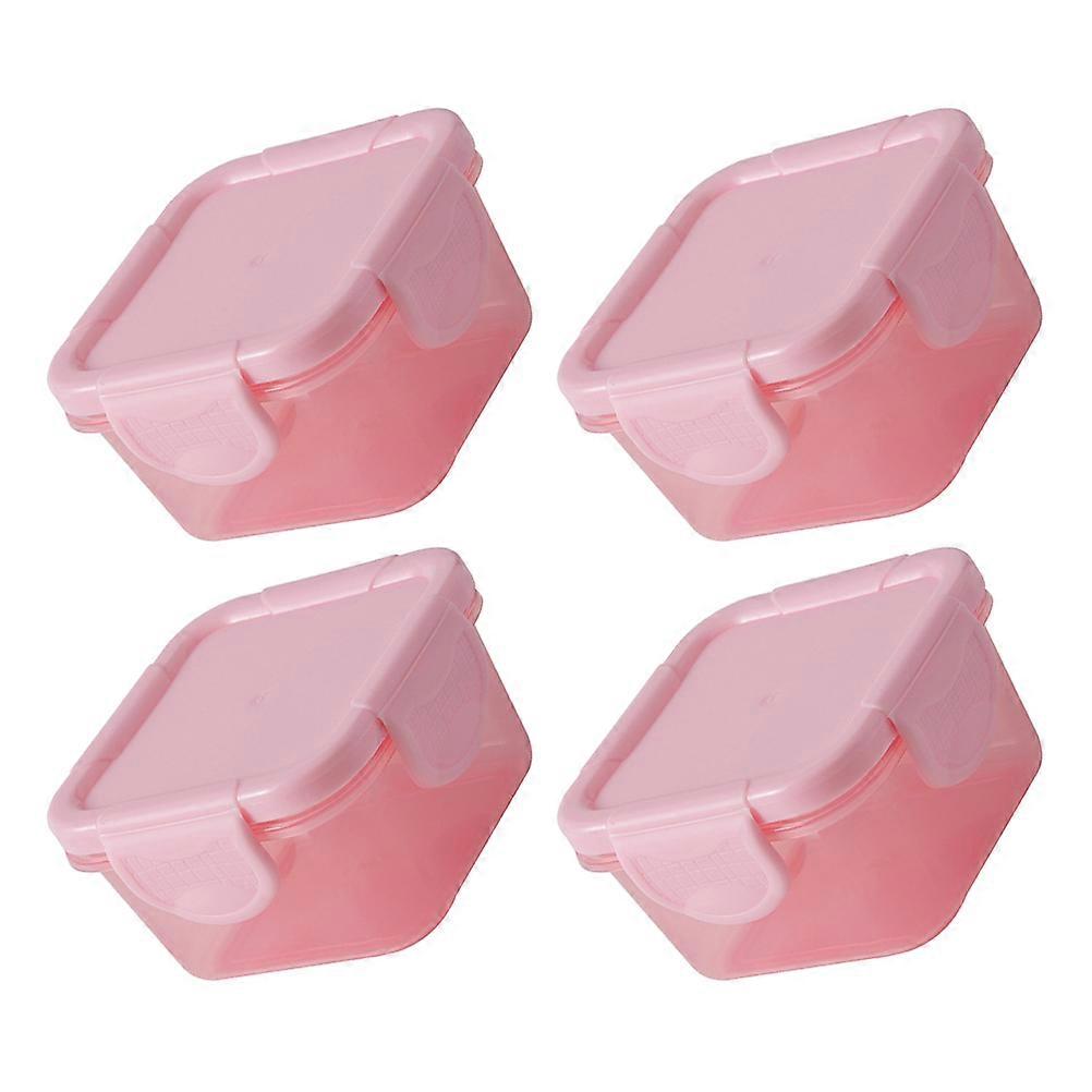 4Pcs Mini Fresh-Keeping Boxes Lidded Vegetables Containers Condiment Case