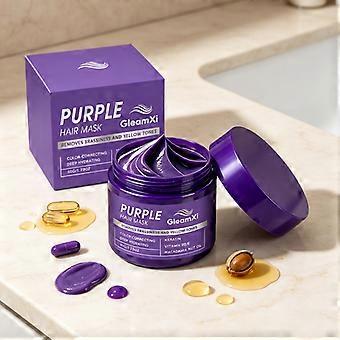 50g Purple Hair Mask for Blonde, Bleached, Silver & Gray Hair  Neutralizes Brassy & Yellow Tones, Deep Conditioner for Dry Damaged Hair  with Keratin 