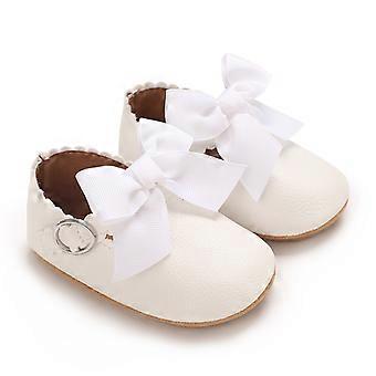 Mary Jane Infant Toddler Bowknot Non-slip Rubber Soft-Sole Flat PU Rubber Sole First Walker born Baby Girl Princess Shoes