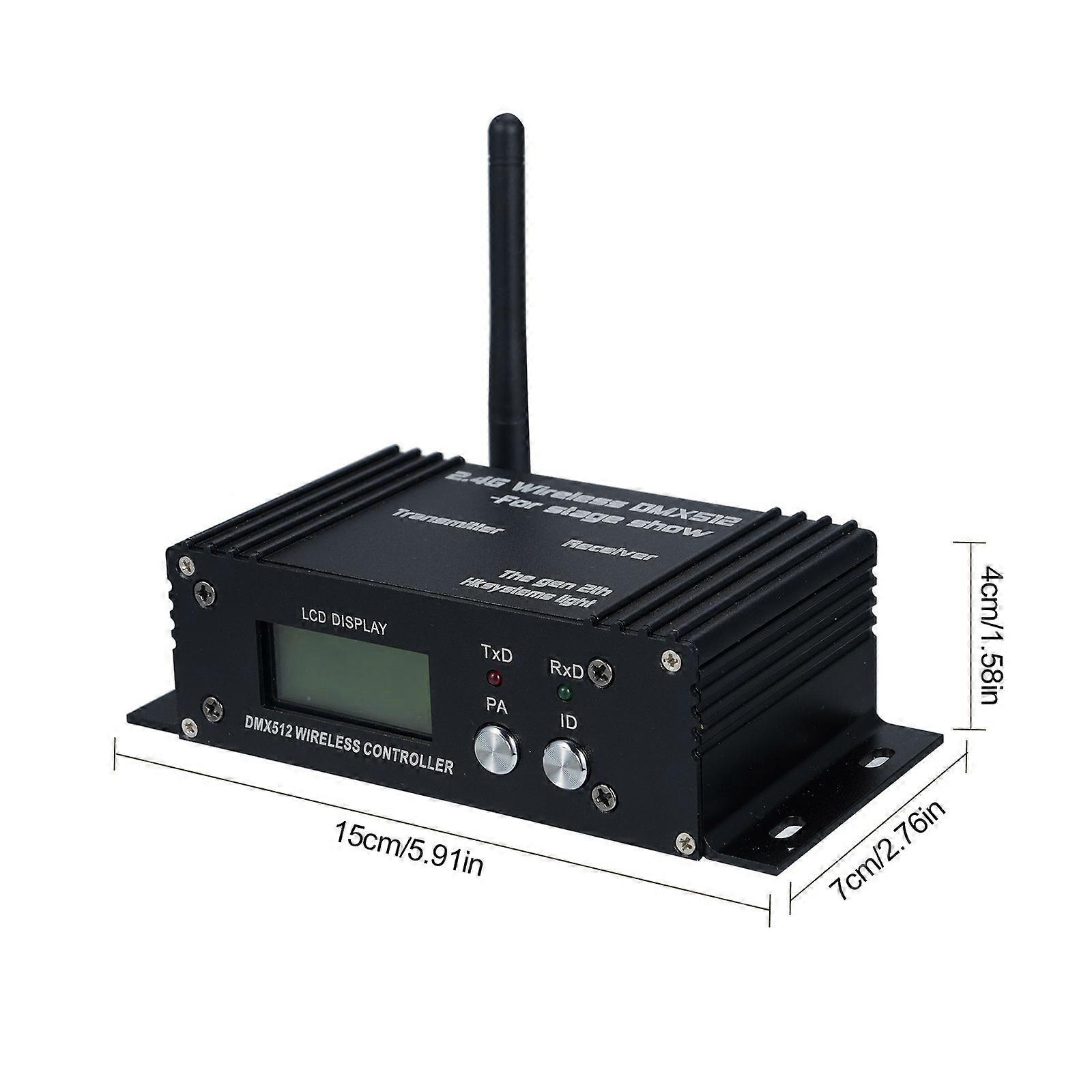 DMX 512 2.4G Wireless Controller Transmitter Receiver LCD Display Power Adjustable Repeater Lighting Controller 35 Groups ID Coding