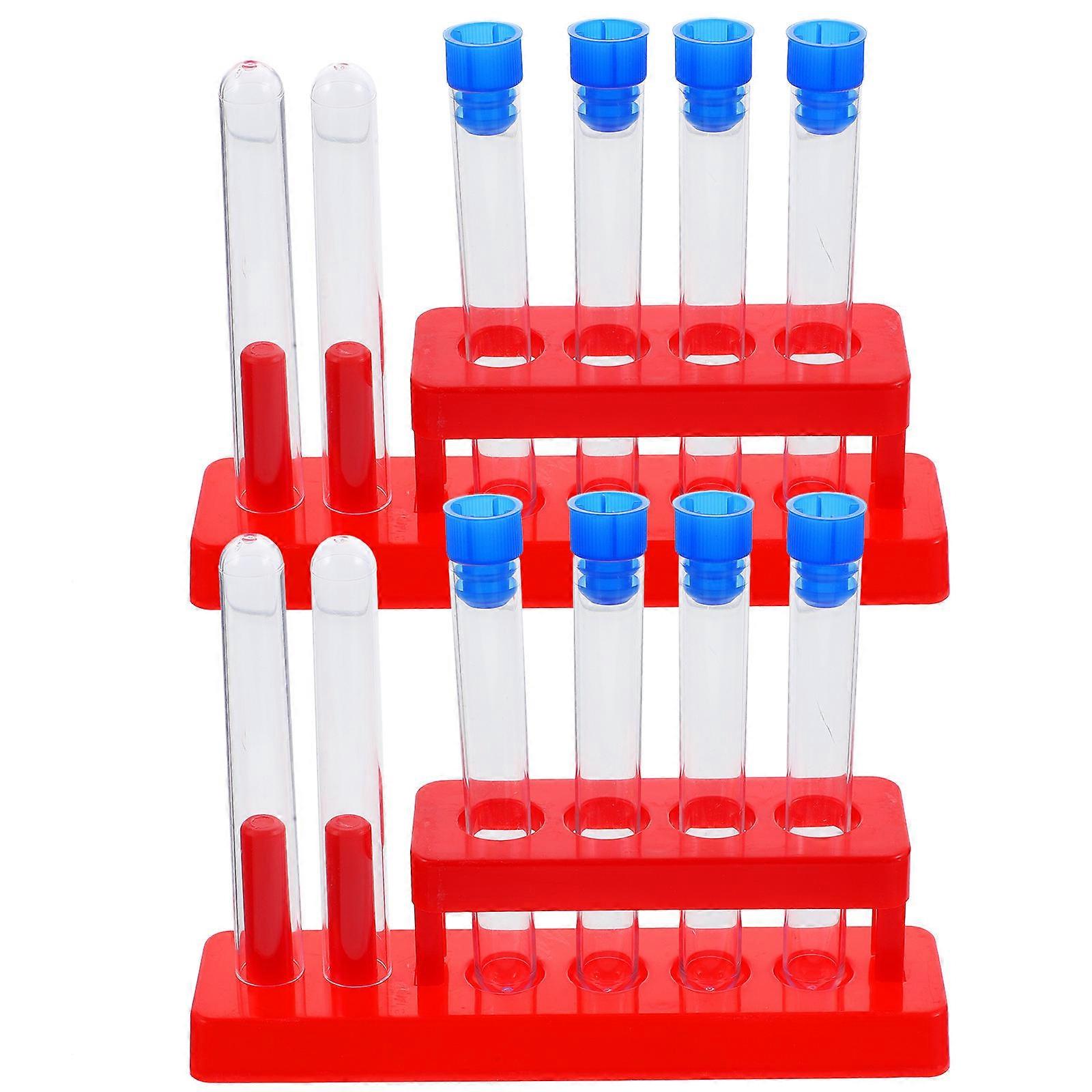 1 Set Laboratory Testing Tubes Experiment Vials Liquid Tubes with Storage Rack