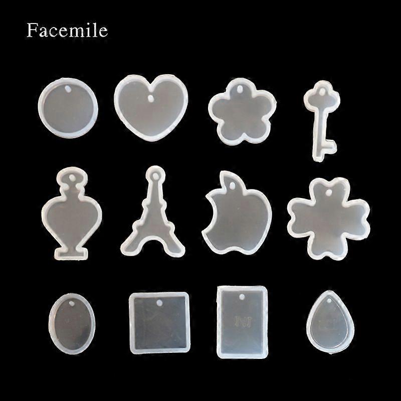 Five-leaf key love water drop shape crystal drop gum mold - 12pcs/set