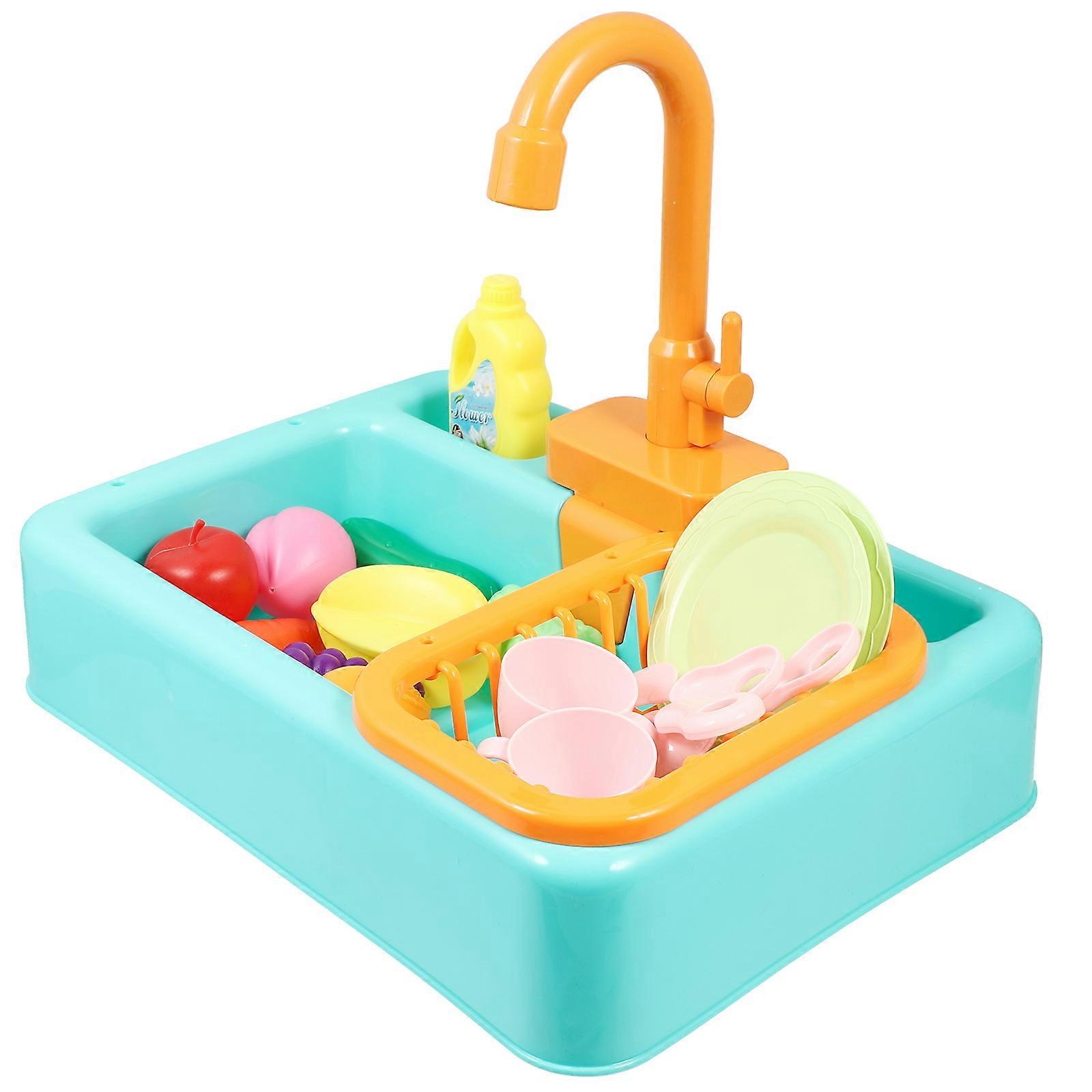 Electric Dishwasher Toy Durable Plastic with Water Circulating Function 1Set