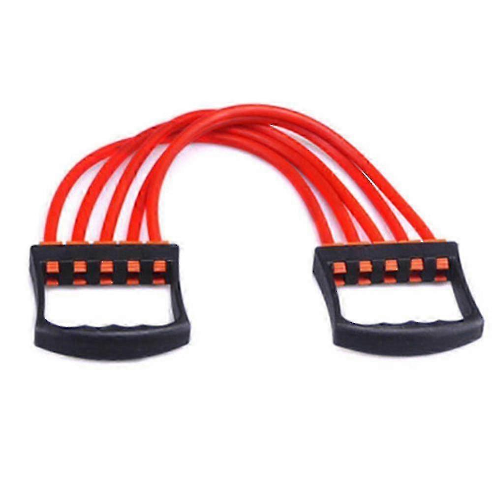 An Adjustable Chest Expander with a 5 Ropes Exercise System (black).