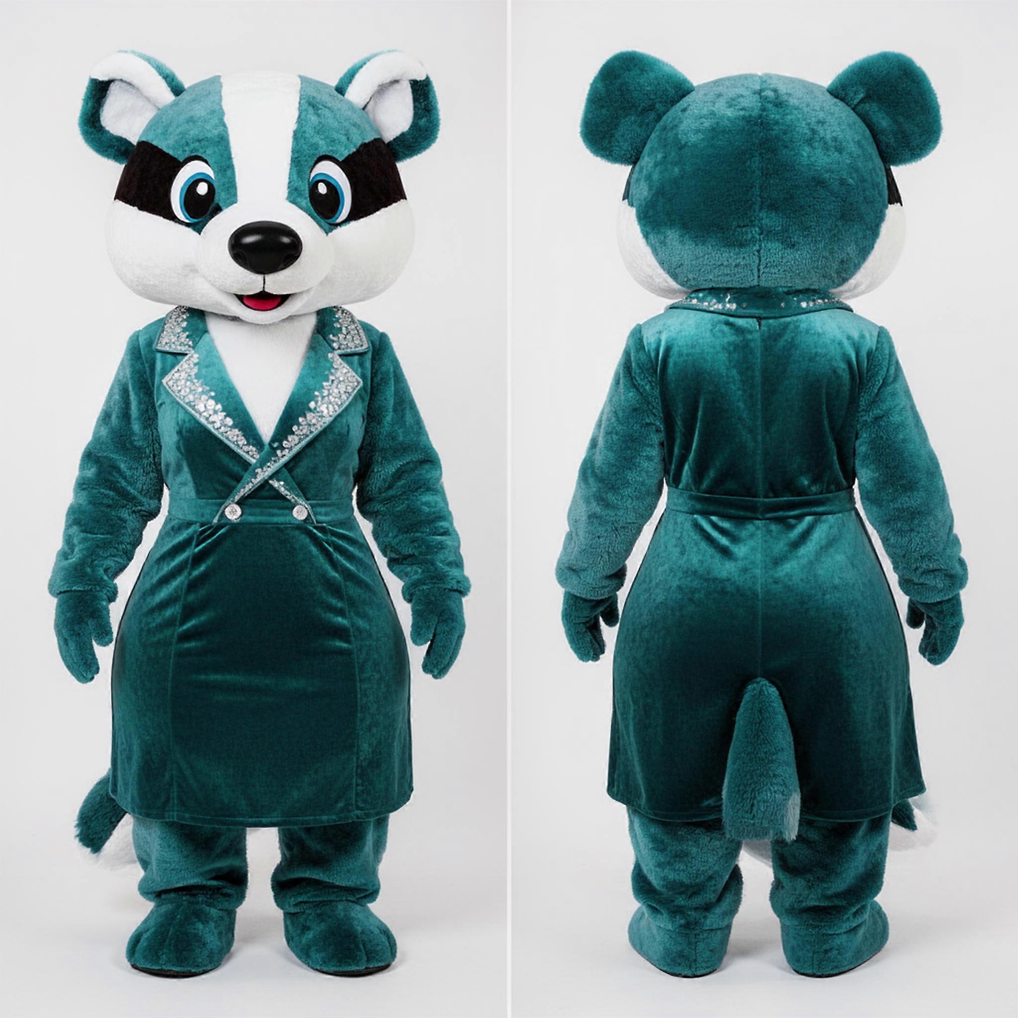 MASTICOT Teal Cartoon Badger Mascot