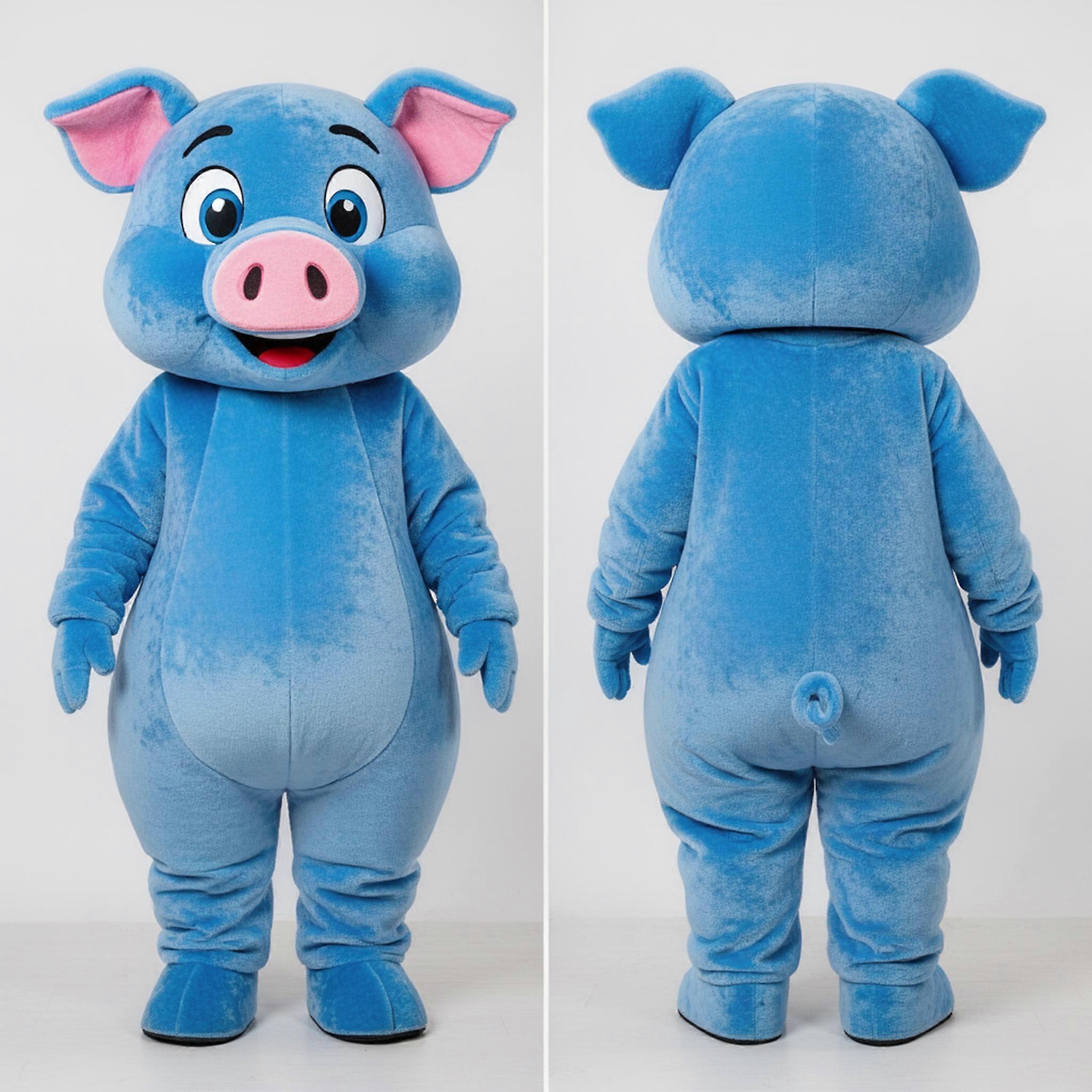 MASTICOT Azure Cartoon Pig Mascot
