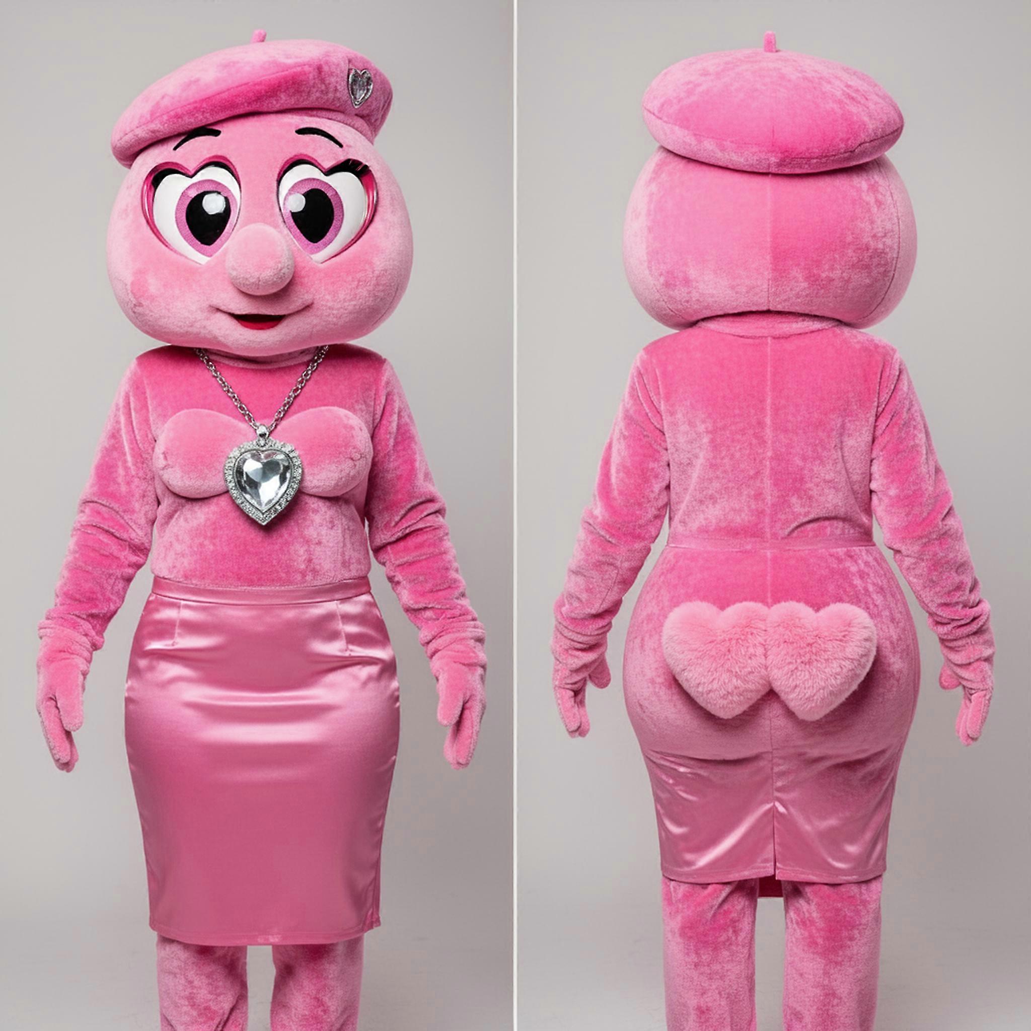 MASTICOT Pink Heart Shaped Pendant Mascot