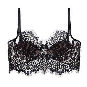 French Style Lace U Back Low Back Push Up Thin Cup Bra For Women