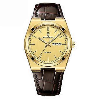 Luxury Watch for Men Military Leather Man Wristwatch Quartz Clock Waterproof Luminous Date Week Men's Watches 26-27