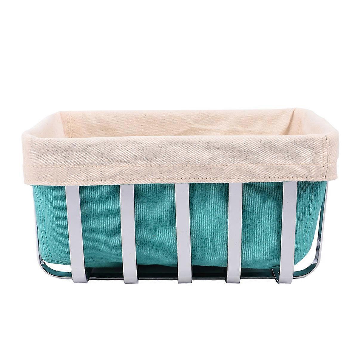 Bread Basket Rectangular Stainless Steel Storage Container with 2Pcs Liner