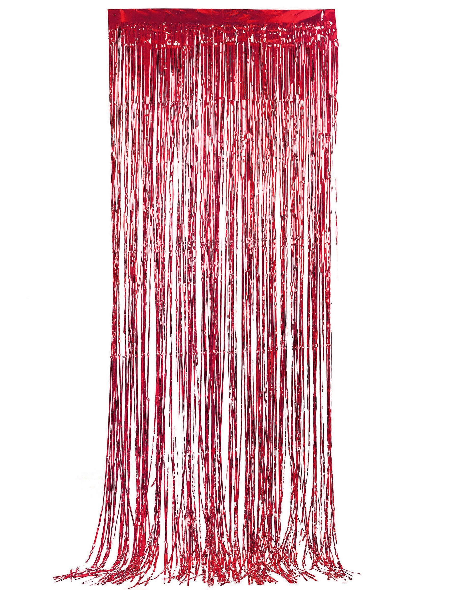 Red shimmering curtain