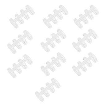 Plastic Segmented Binder Snap Four-Hole Binder for Student 10Pcs Transparent