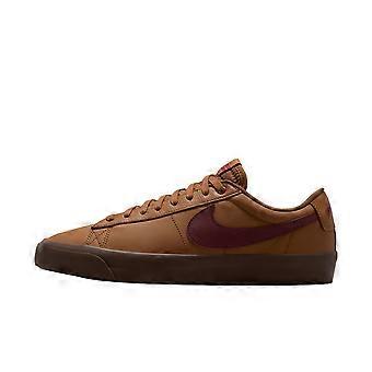 Zapatillas de skate Nike SB Blazer de cuero resistentes a la abrasión, de caña baja, para hombre, color marrón claro inglés DV1226-200