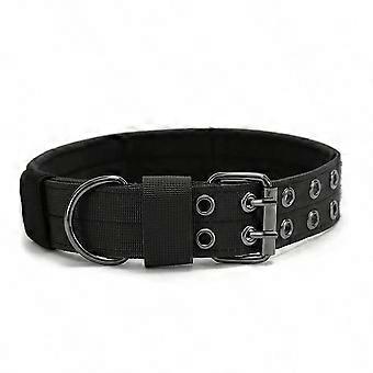 Adjustable Military Dog Collar Metal D-Ring and Buckle Working Five-Level Adjustment for Medium Large Dogs