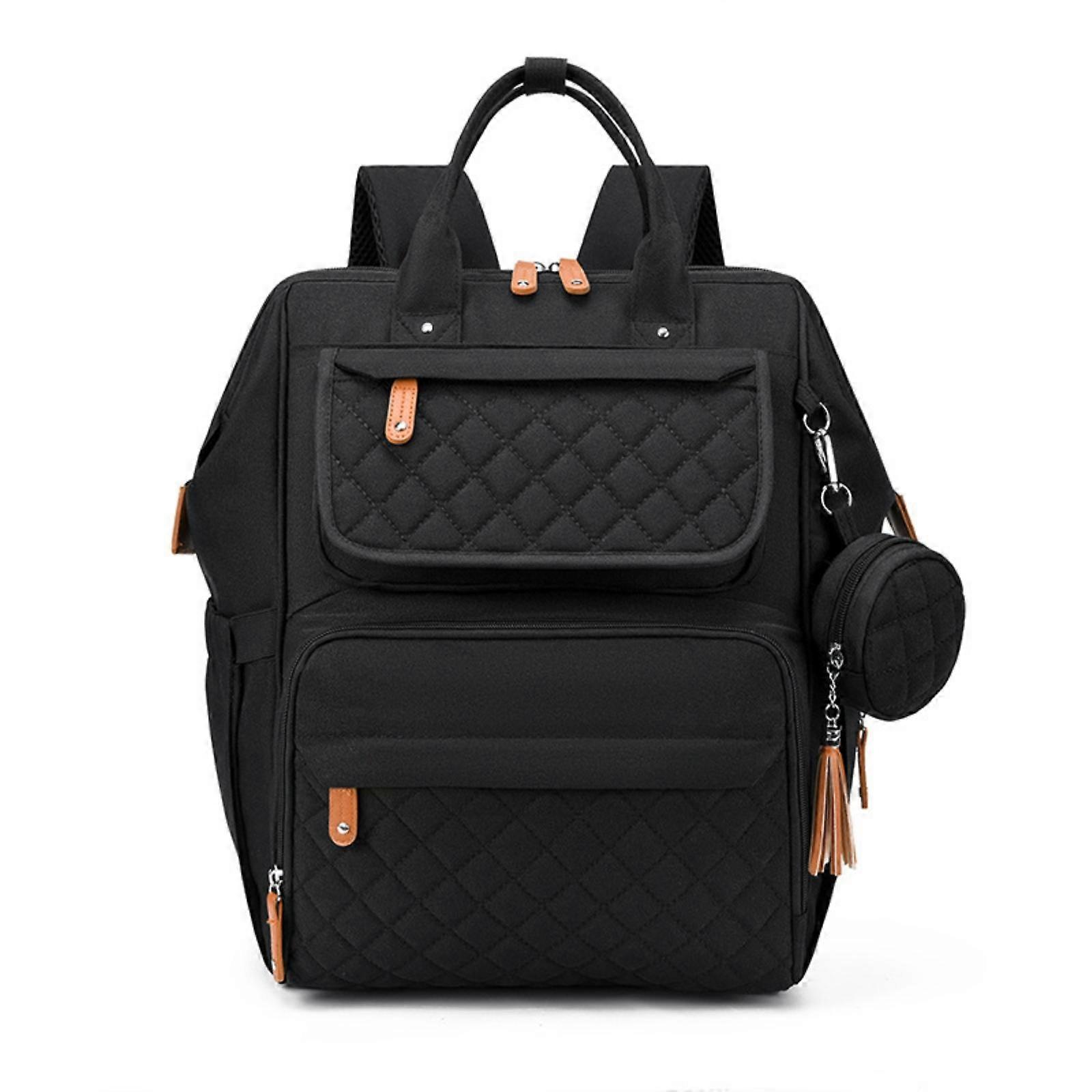 Diaper Bag Backpack Quilted Nappy Backpack Multiple Compartments for Moms,