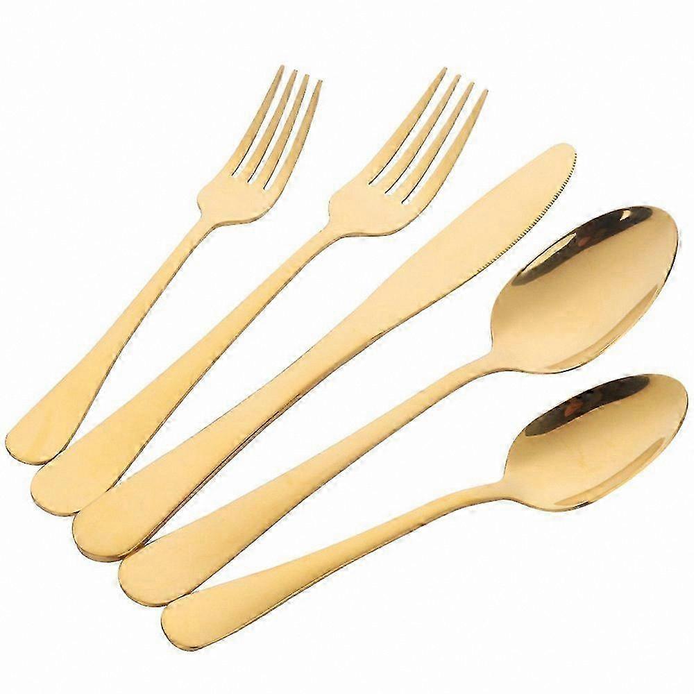 Reusable Gold Flatware Set 20-Pc for 4
