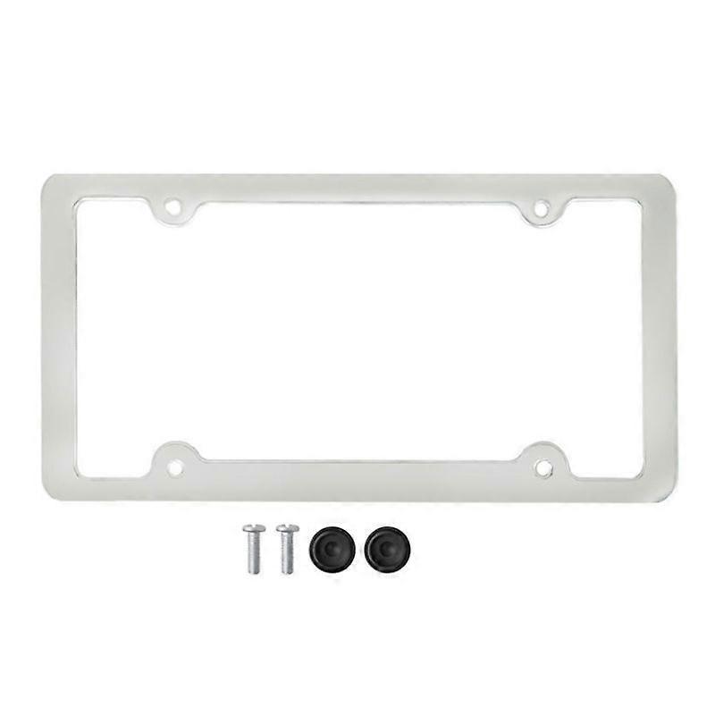 Slotted Spray White US License Frame