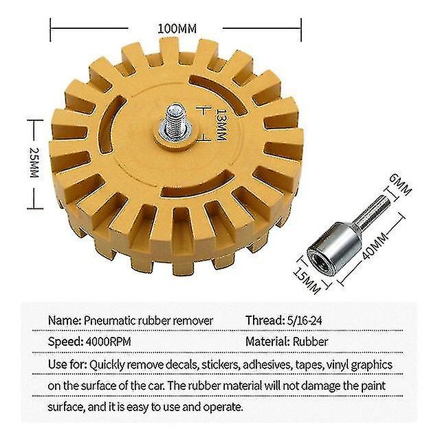 מסיר מדבקות לרכב מסיר גומי פניאומטי גלגל מדבקת סרט הסרת דבק מחק מגרד דיסק מנקה צבע כלי פולני באיכות גבוהה