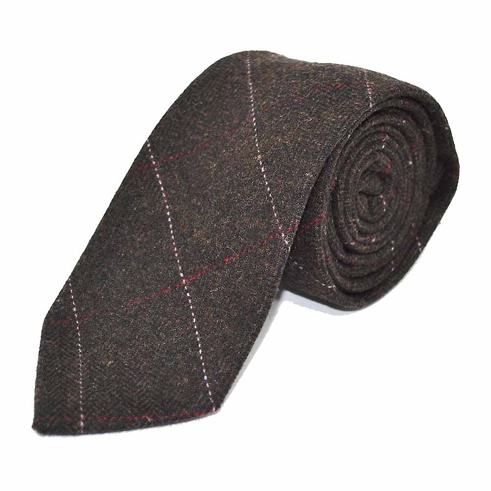 Luxury Herringbone Chocolate Brown Tie &amp; Pocket Square Set