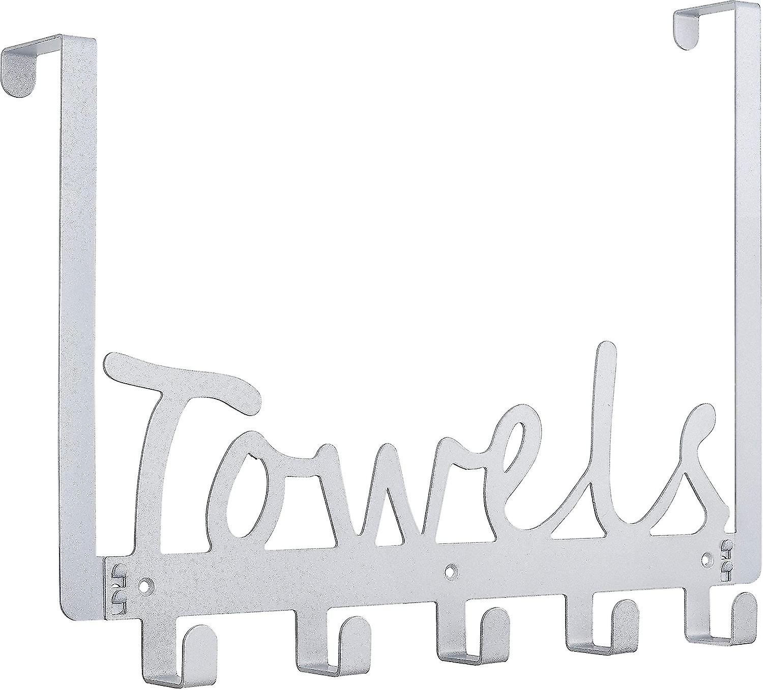 Over The Door Hooks Towel Rack Holder On Bathroom Cabinet Cabinet Door Hooks For Towels, Robes, Coats Bags Keys 5 Hooks