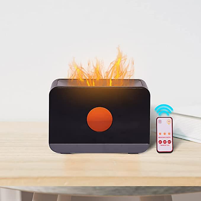 Flame Diffuser, Essential Oil Diffuser with Flame Light Air Humidifier 220ml Aroma Diffuser(Black)