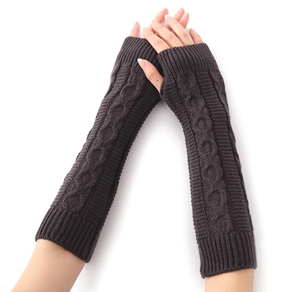 נשים כפפות ללא אצבעות זרוע פרק כף היד סרוגות כפפות ארוכות חורף מחמם ידיים