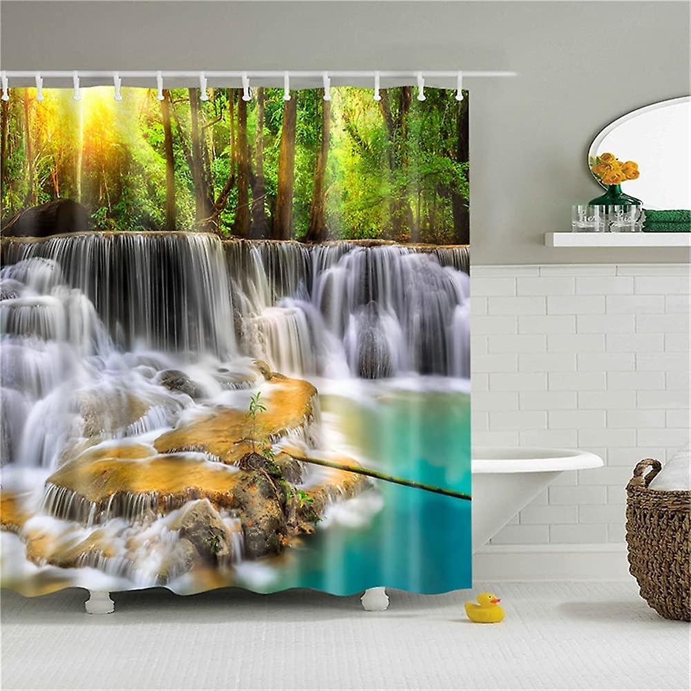 Shower Curtainwaterproof 100% Polyester  with Hooks