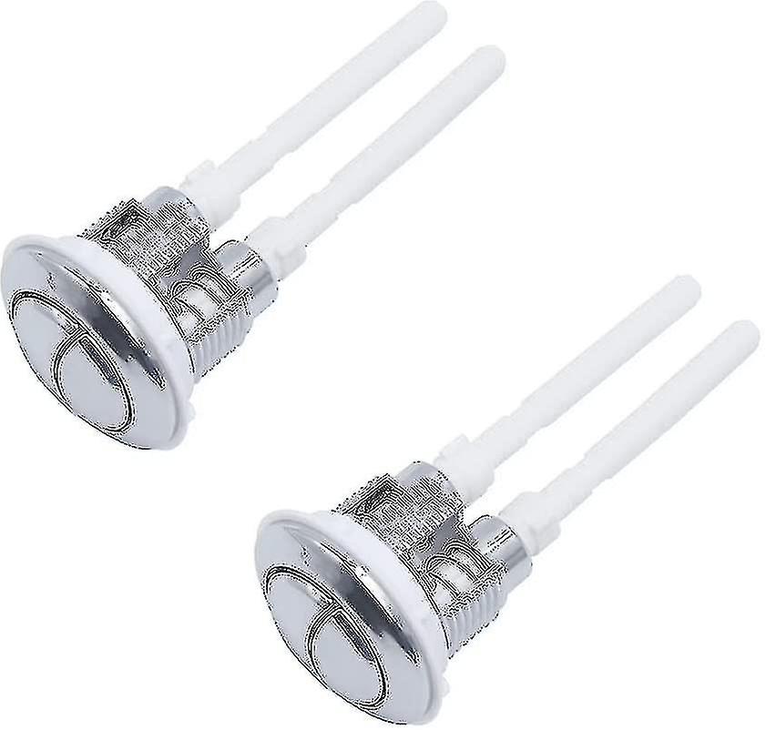 2 Pcs Toilet Tank Button 38mm Dual Flush Toilet Flushing Push Buttons Silver High Pressure Pump