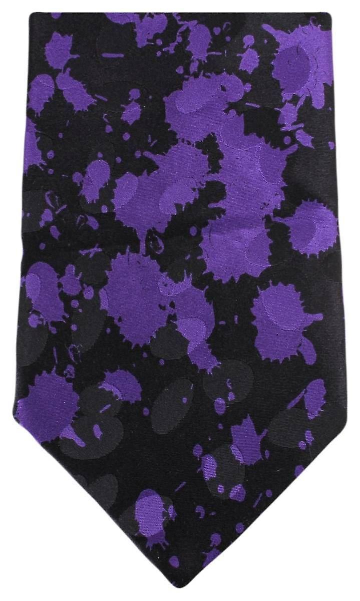 Knightsbridge Neckwear Paint Splash Tie - Black/Purple