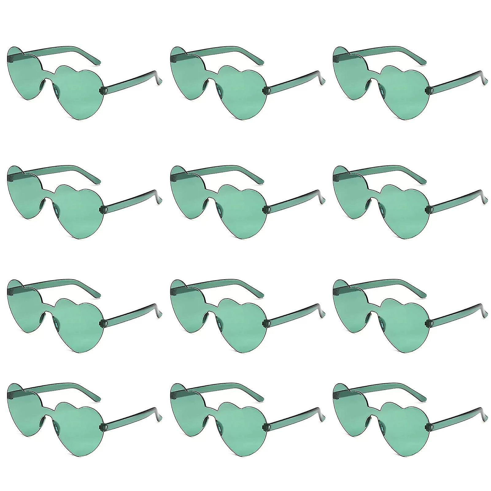 100 ٪ جديد 12 قطع على شكل قلب نظارات فرملس العصرية شفافة حلوى اللون نظارات لصالح الحزب