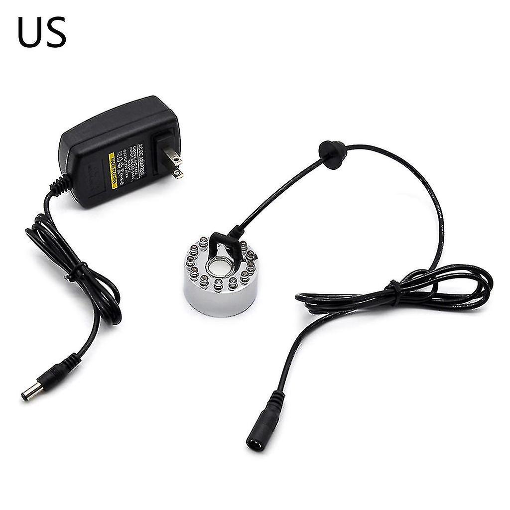 Ultrasonic Mist Maker Nerator Fogr Nebulizer Fountain Pond 12 Led Atomizer