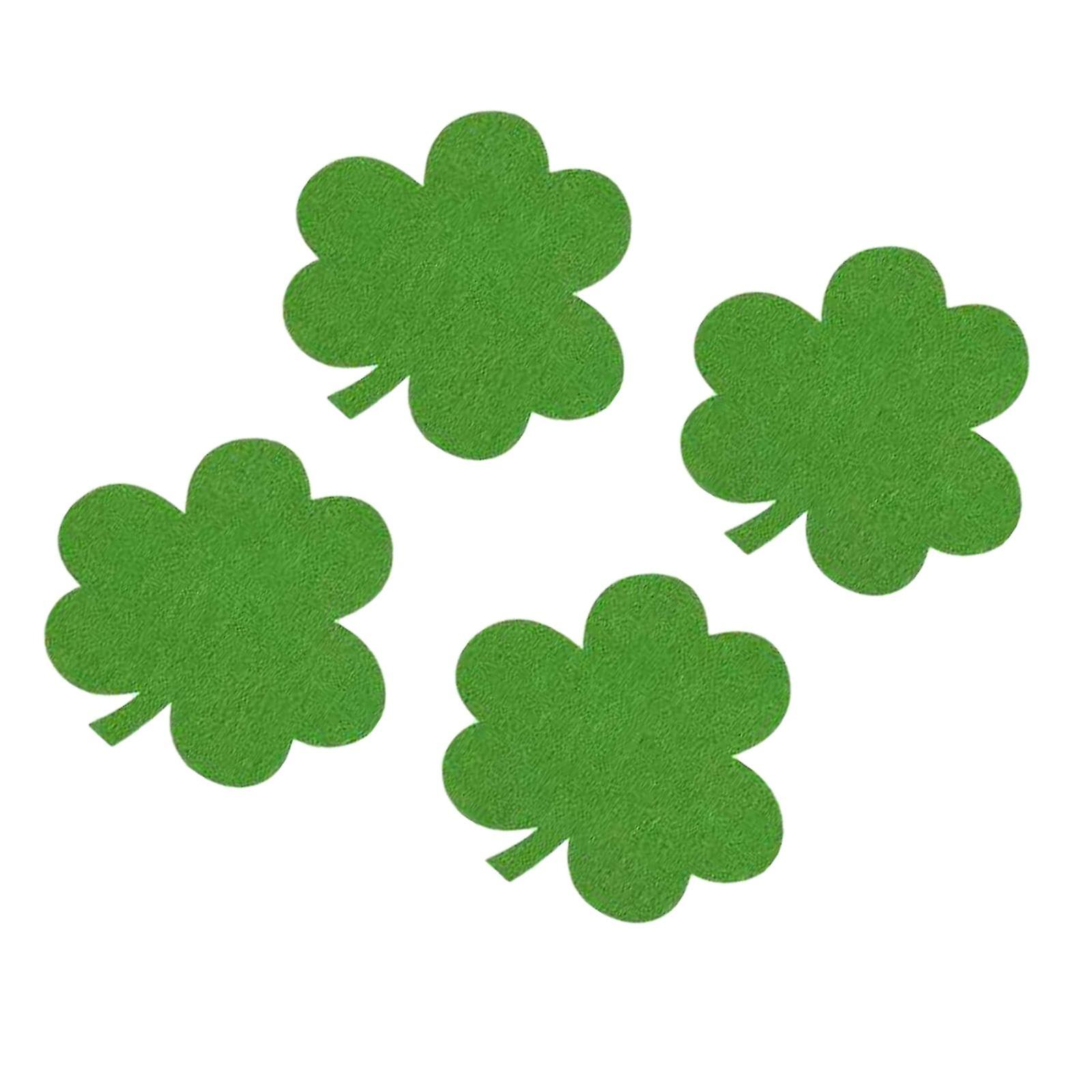 4pcs St. Patrick's Day Easter Coaster Pads Clover Pot Holder Ornaments Set