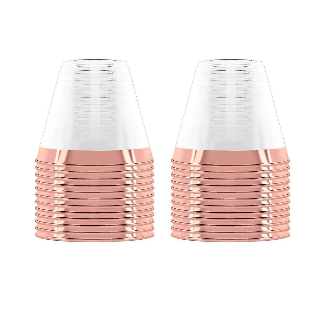 Plastic Cup 9 Oz Hard Disposable Cup-rose Gold Rim