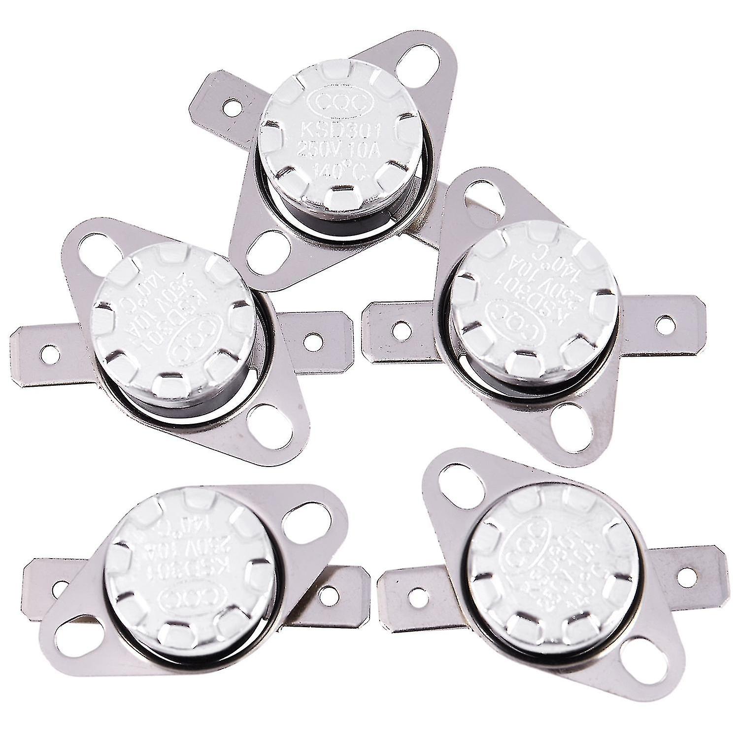 5 X Ksd301 Temperature Switch Thermostat 250v 10a 140 Celsius C.