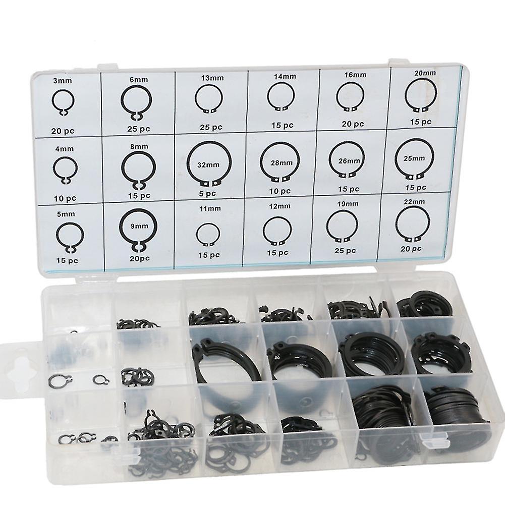 300st 18sizes C-clips Snap Ring Circlip Retaining Ring Set Sortiment Med Fodral