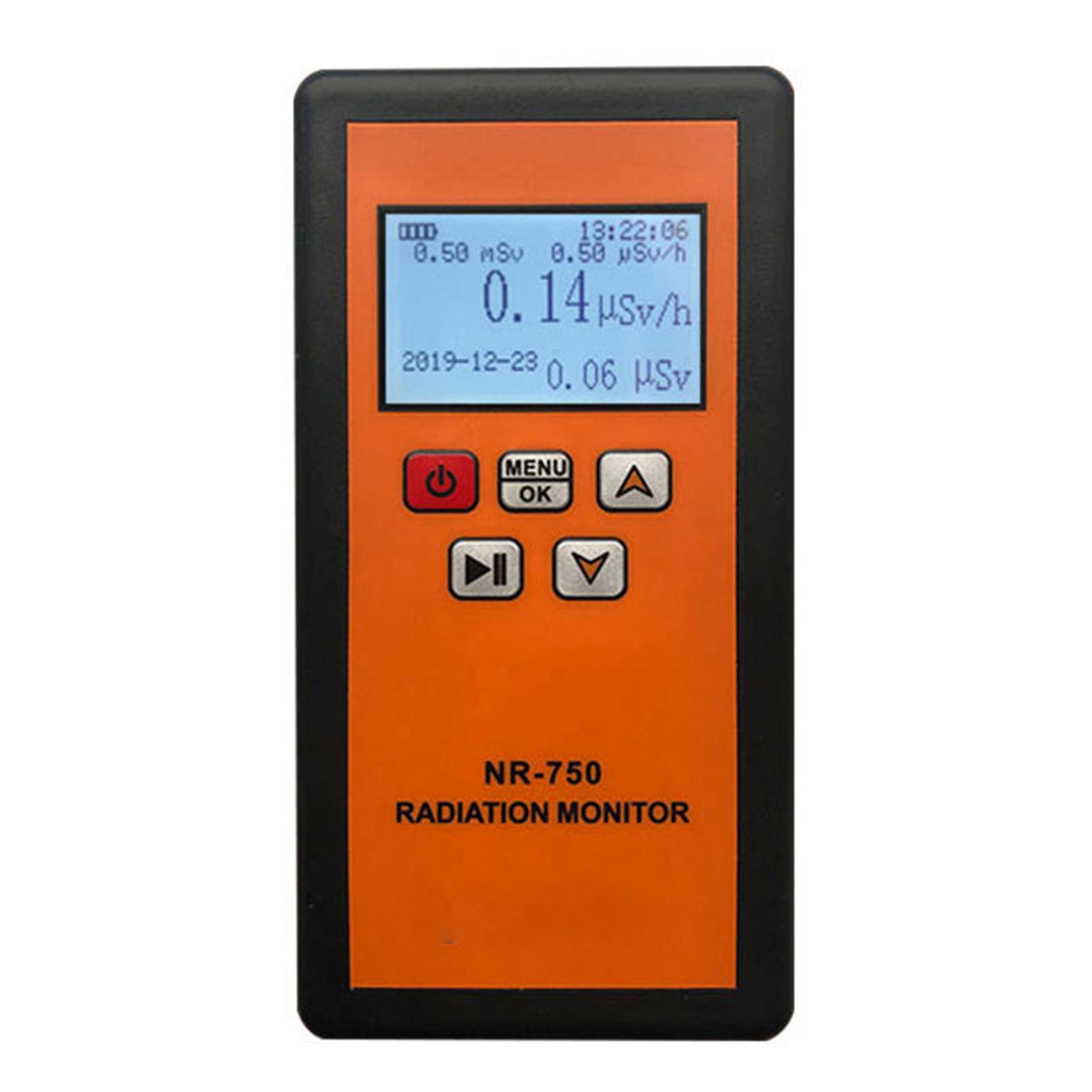 Nuclear Radiation Detector Radioactive Marble Ionization Tester Sound Light Vibration Alarm LCD Screen Radiation Monitor NR 750 (Relative Inherent Err