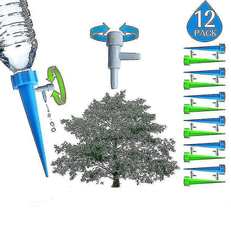 12 Pack Plant Automatic Watering Device,self Spikes System With Slow Release Control Valve,dripper