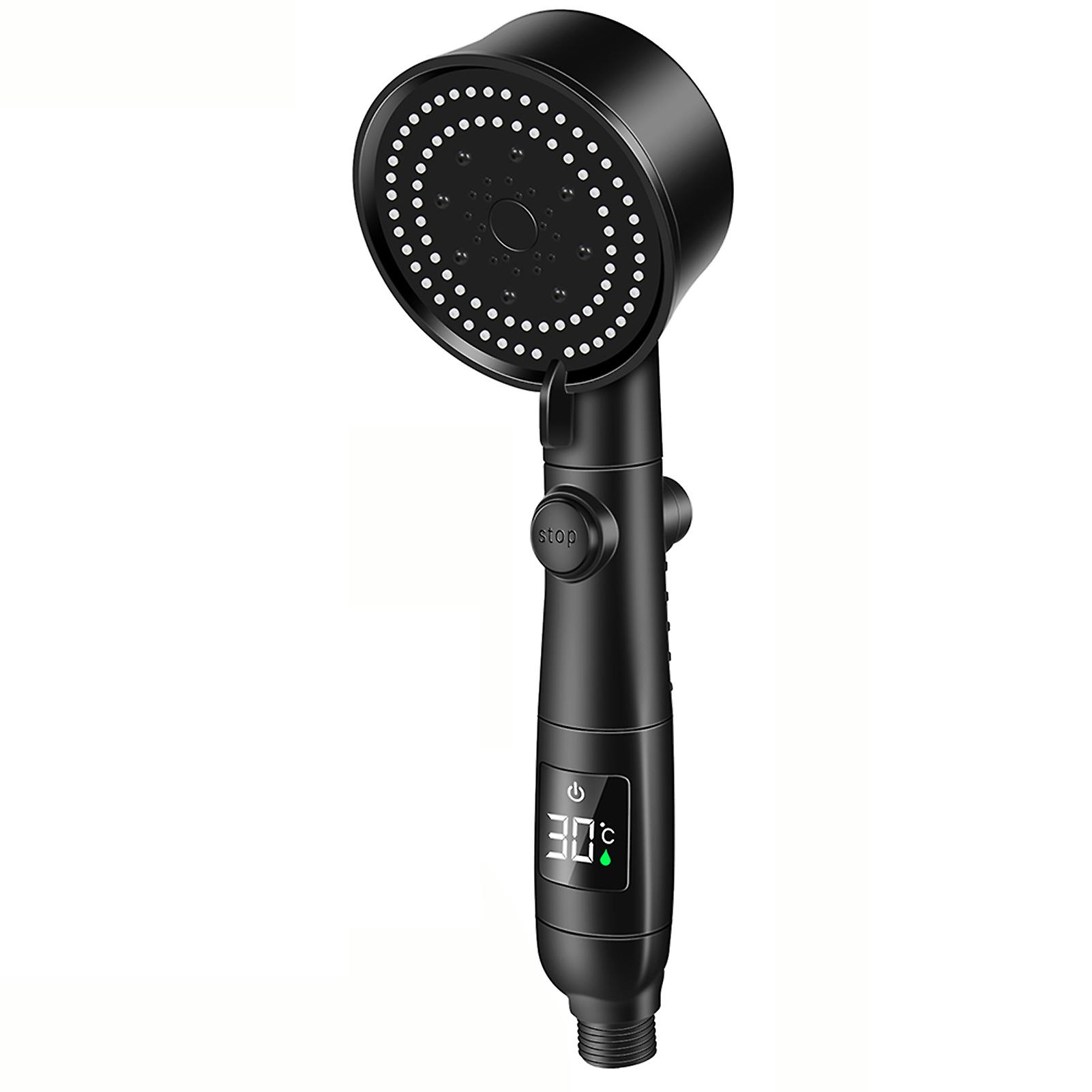 Pressurized Shower Head with Digital Display Multifunctional Shower Head Replace for Bathroom Shower