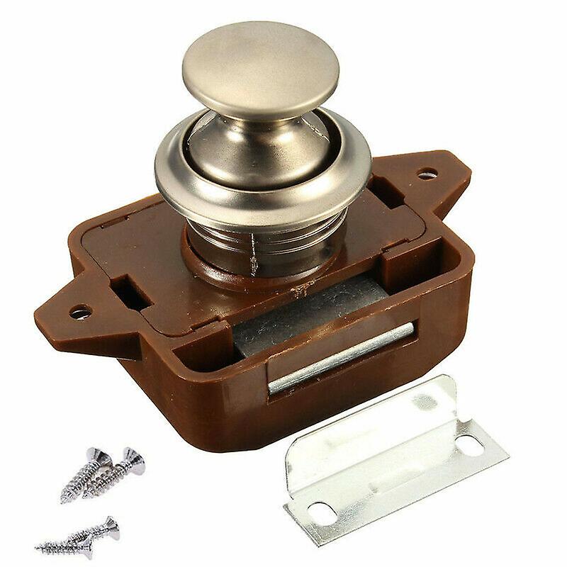 Latch Knob Push Button Catch Lock Cupboard Door Motorhome Camper Caravan Cabinet