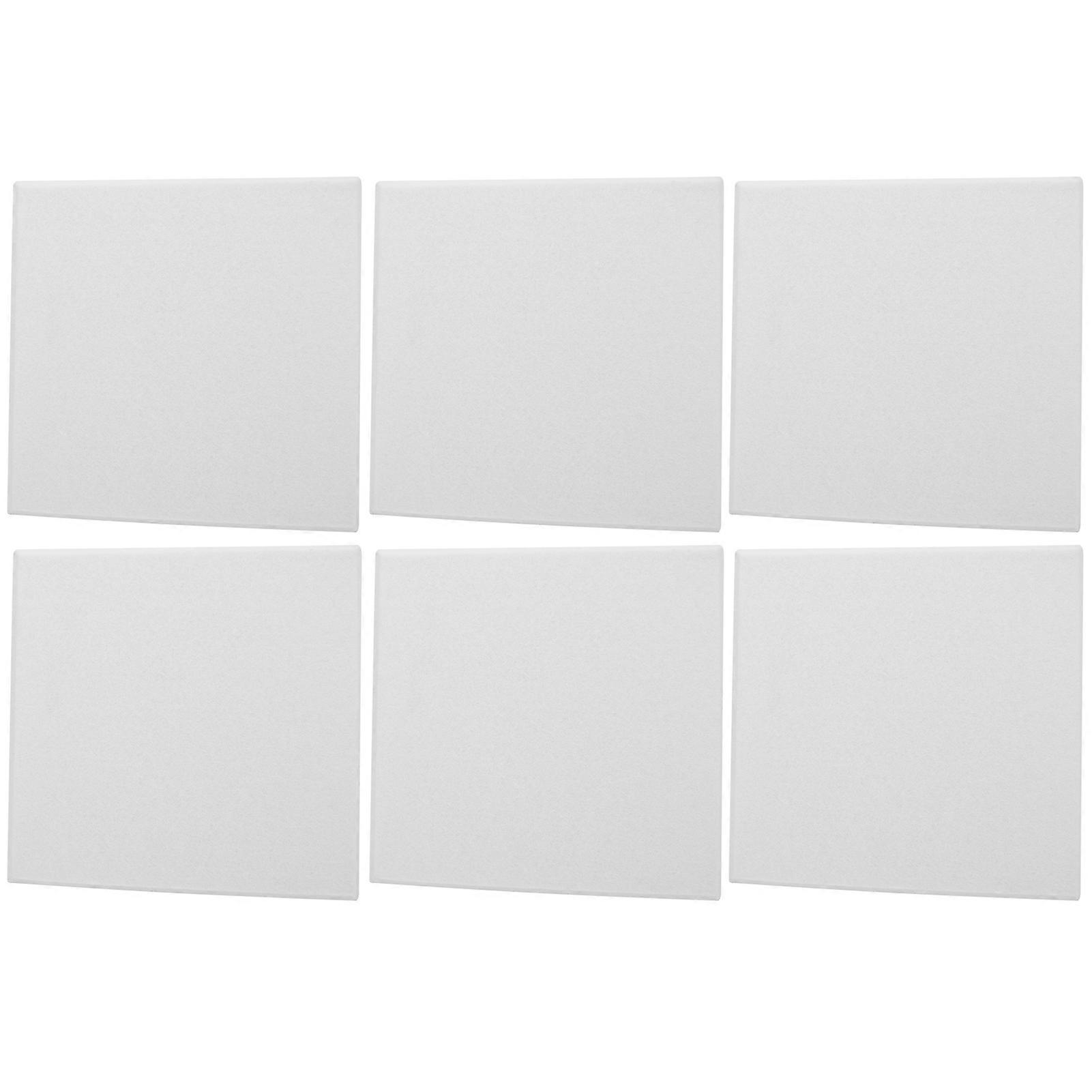 6 Pack Polyester Fiber Acoustic Soundproofing Panels, Sound Absorbing and Flame Retardant (White)