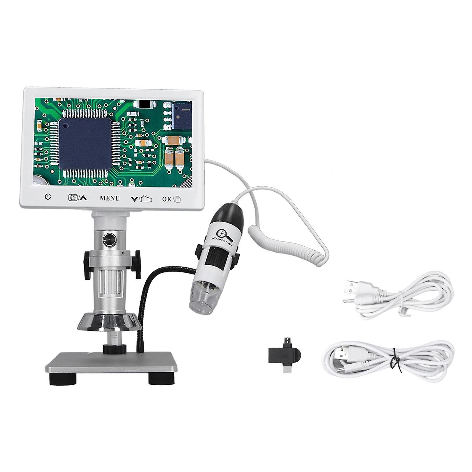 Digital Microscope LCD Screen Industrial Microscope Electronic Magnifier High Precision Adjustable Stand USB Output For Inspection Adjustmen