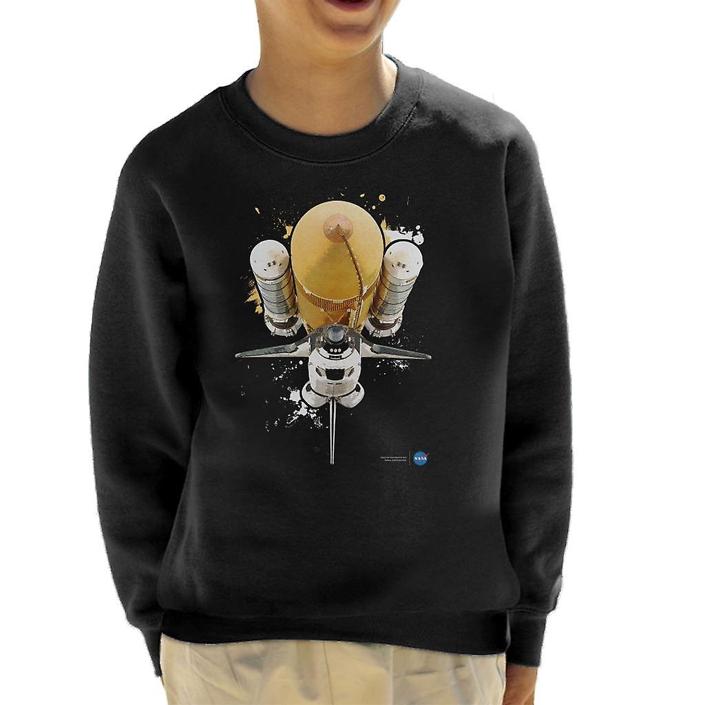 NASA Atlantis Shuttle Paint Splatter Kid's Sweatshirt
