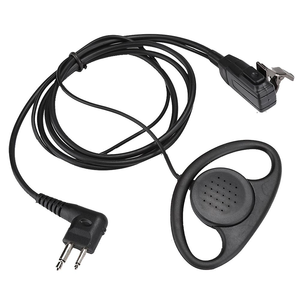 2 pcs 2 Pin D Shape Earpiece with PTT Mic Headset for Motorola 2 Way Radios Walkie Talkie Accessory